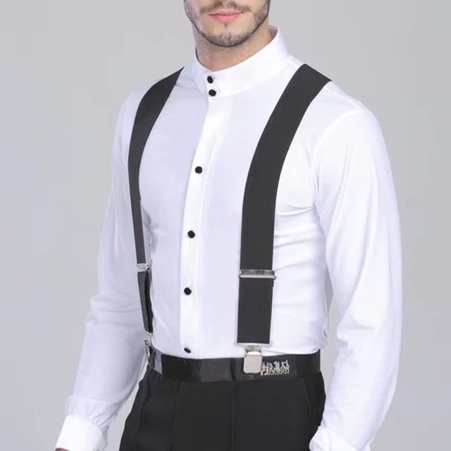 Bretelles Pour Homme Larges Et Réglables - Élastique Extra Fort, Clips Robustes, Couleur Rouge