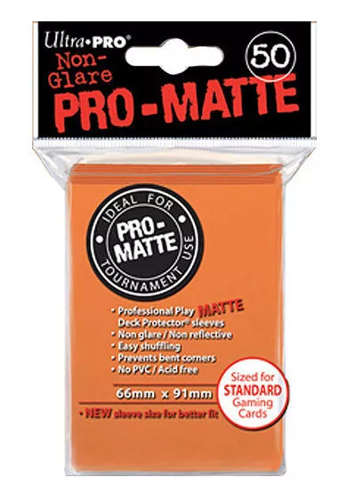 50 Count Orange Ultra Pro Matte Deck Protector Card Sleeve Non-Glare Pokemon MTG