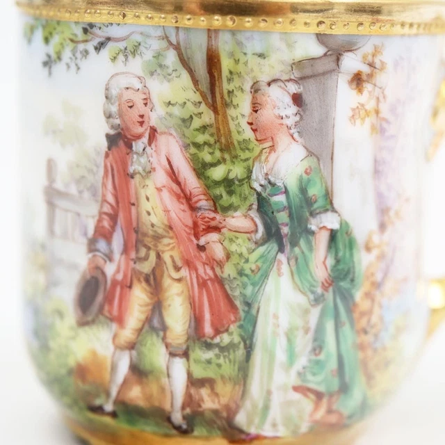 DRESDEN RICHARD WEHSENER Madeleine Cup Saucer Hand Painted