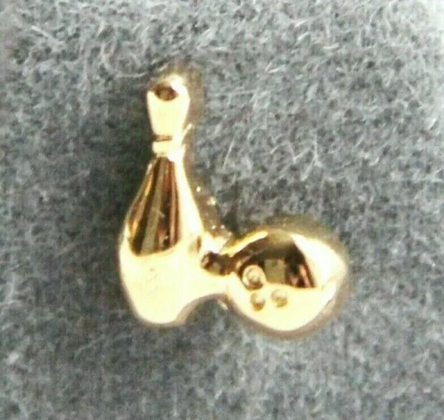Anson Bowling Pin & Ball Tie Tack w/ Chain Clutch Original Velveteen Case NOS