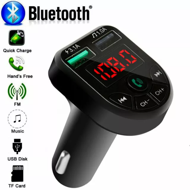 Bluetooth Radio Car Wireless FM Transmitter Dual USB Charger MP3 Player Adapter