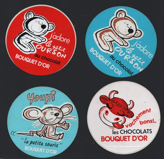 Stickers Vintage Chocolat Poulain - Années 80 - Autocollants Collection (occasion)