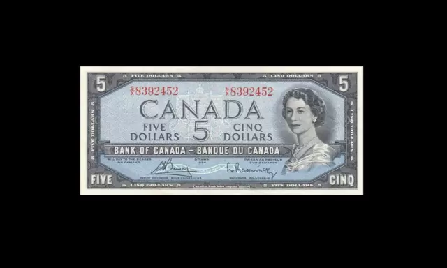 1954 BANK OF CANADA QEII $5 **Bouey & Rasminsky** "S/X" (( GEM UNC ))