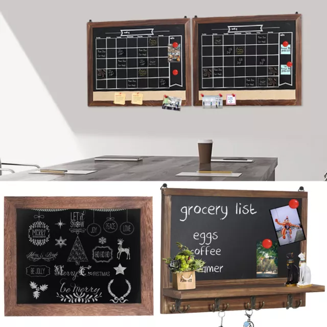 Premium Blackboard Magnetic Wood Framed Notice Chalkboard HomeWork Office School