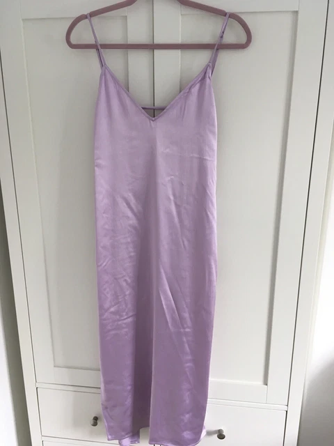 zara satin lilac dress SATIN HALTER DRESS - Lilac