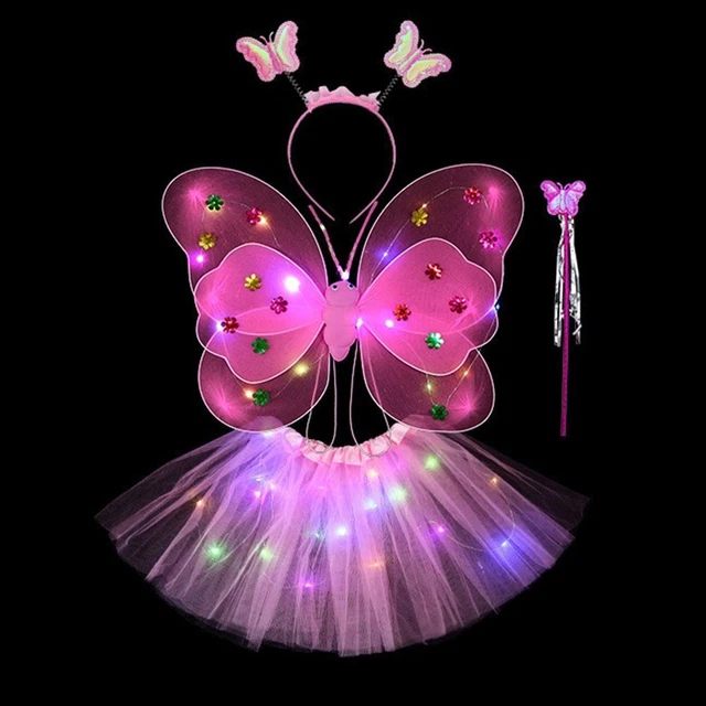 intermitente Alas luminosas de ángel Accesorios de disfraces LED para niños