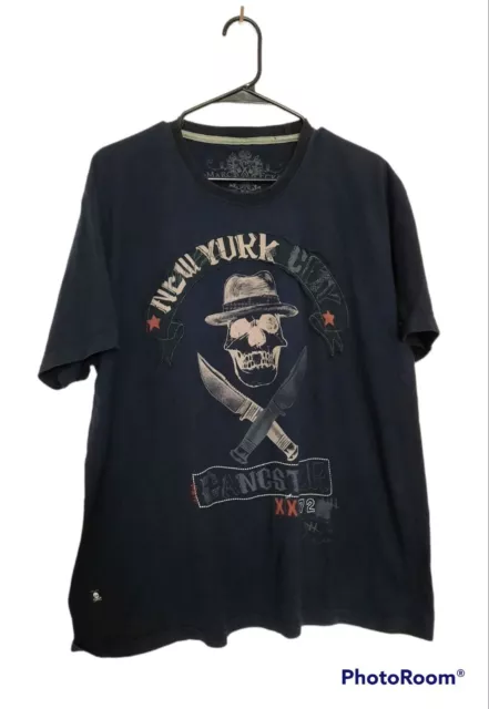Marc Ecko New York City Ganster Black Graphic Tshirt Men's Size 2XL