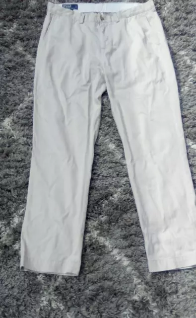 Polo Ralph Lauren pantaloni chino da uomo W34 L32 beige vestibilità dritta pantaloni suffield