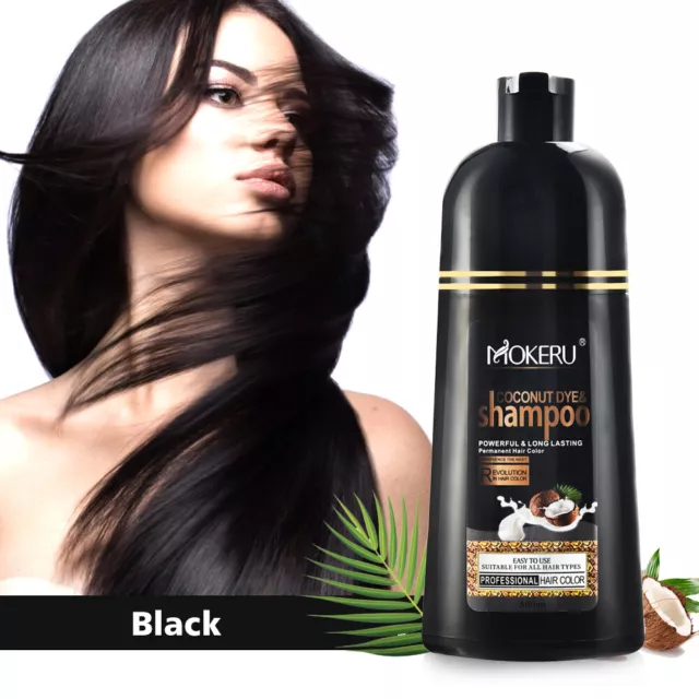 Mokeru Instant Hair Colour Dye Shampoo Natural Plants Essence Coloring Permanent