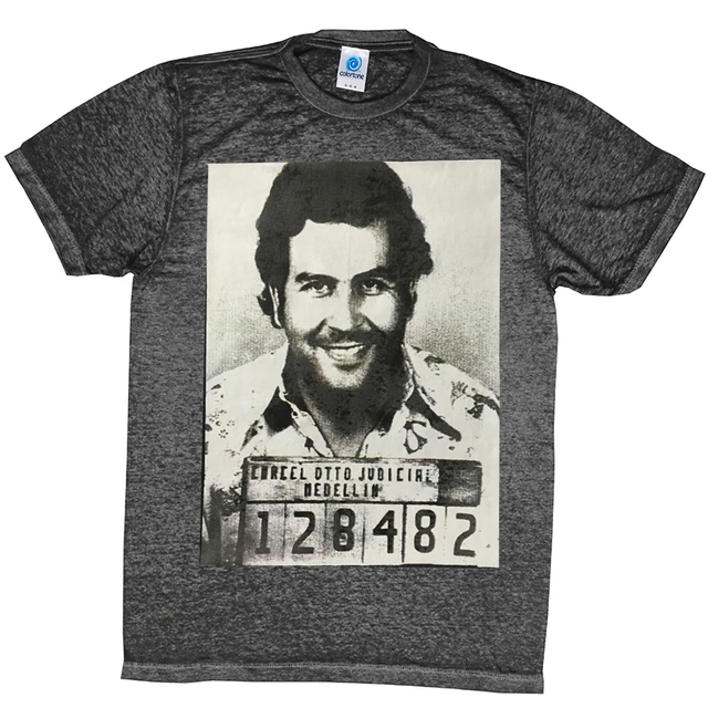 Pablo Escobar Mugshot Acid Wash T-Shirt Assorted Colors Thug Top Quality S-3Xl
