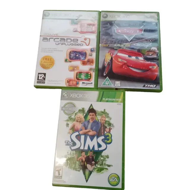 Job Lot Of 3 Microsoft Xbox 360 Games Cars /Sims/ Arcade