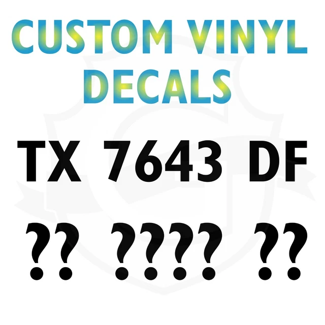 CUSTOM BOAT REGISTRATION Numbers Pair Lettering Decals Vinyl Vessel Jet