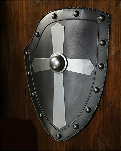 Hand Forged Gothic LAYERED STEEL CROSS SHIELD Medieval Battle Armor sca/larp