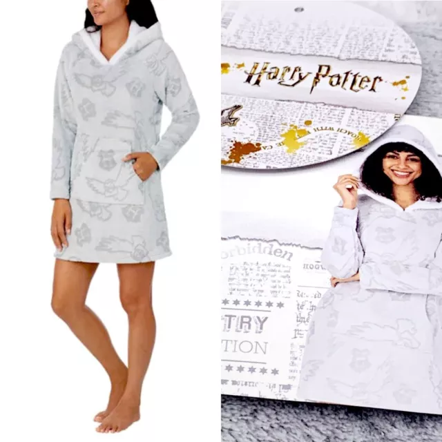NWT Wizarding World Women's Harry Potter Fleece Lounger with Cozy Hood L