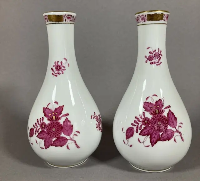 Herend Paar apponyi apony purpur Vase Kürbisvase 7052 AP Herend Apponyi 13,5 cm