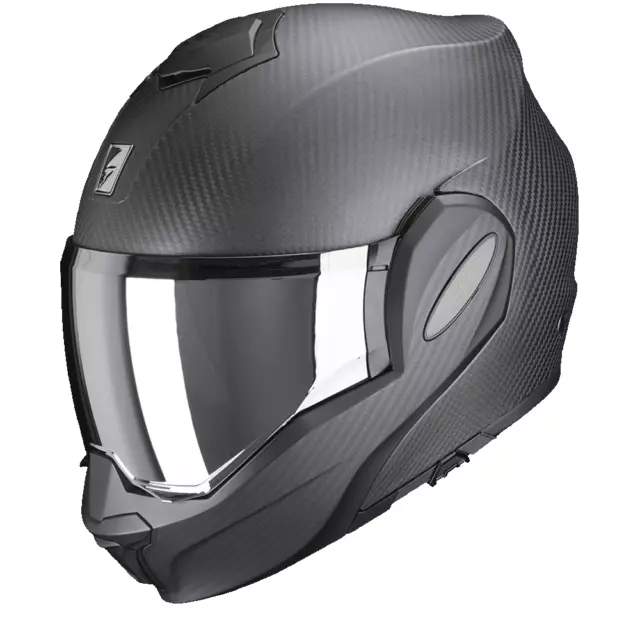 Scorpion Exo-Tech Evo Carbon Solid Matt Black Modular Helmet - New! Fast Ship...