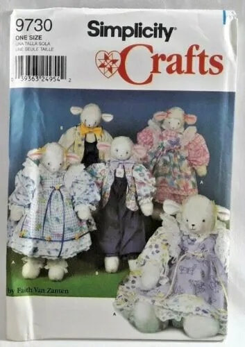 2001 Simplicity Sewing Pattern 9730 26" Lambs & Clothes Toys Dolls Animals 7340