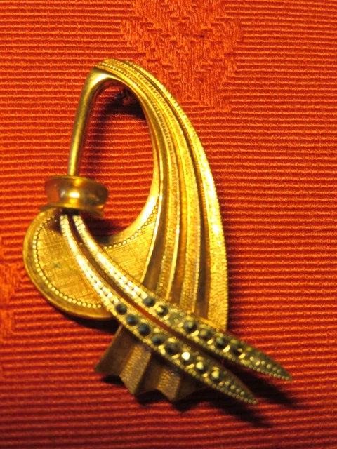 Grande Broche Ancienne Art Déco Corne Blonde