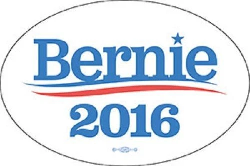 Bernie Sanders 2016 For President Oval Bumper Sticker Decal