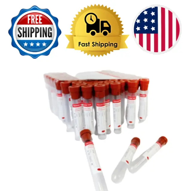 Blood Collection Tube Serum Clot Activator 10mL Red Top Plastic (100pcs)