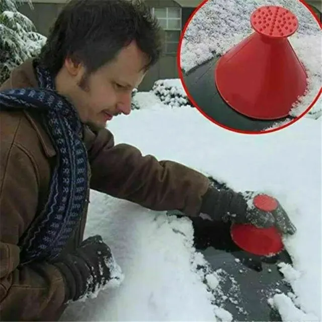 Magical Car Windshield Ice Snow Remover Scraper Tool Shaped Round Funnel Cone 2