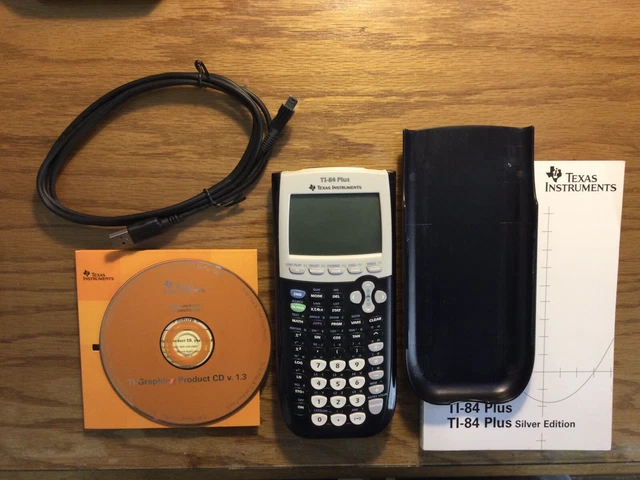 Texas Instruments TI-84 Plus Calculator, Power Cable, CD, Handbook, NewBatteries