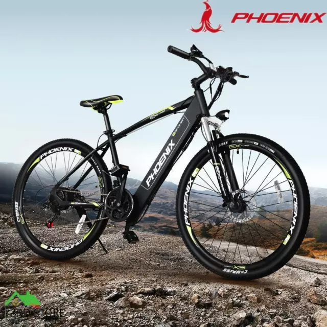 Phoenix 27.5" Electric Bike Motorized Mountain Bicycle MTB City eBike Battery