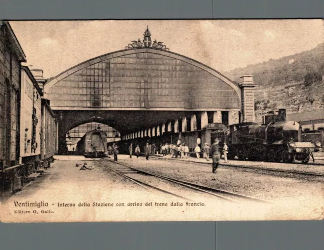 Imperia Ventimiglia interno Stazione Treno a Vapore F. piccolo non spedita