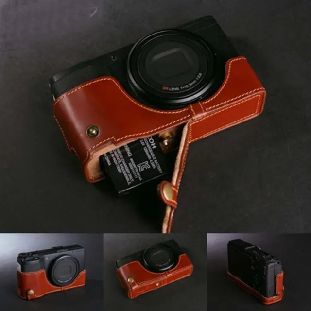 Handmade Genuine Leather Half Camera Case Cover For Ricoh GR2 GRii Vintage Bag 2