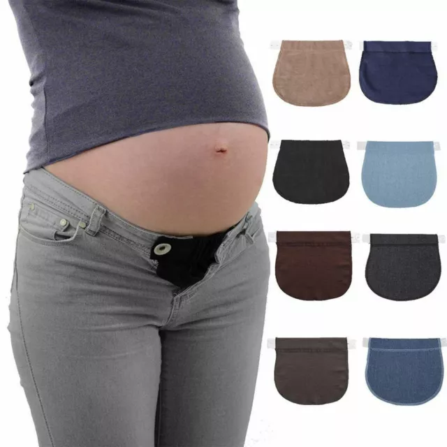 ELASTIC PREGNANCY MATERNITY Adjustable Waist Jeans Pants Belt Extender  Waistband $7.33 - PicClick AU