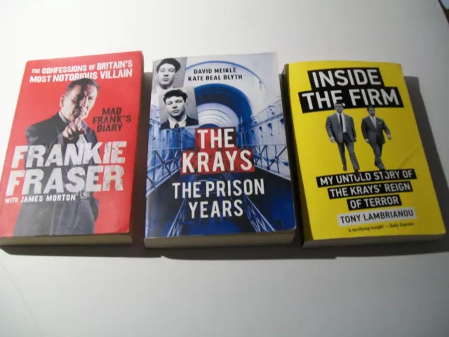 3 x Kray Twins & Frankie Fraser Mad Frank book * Prison Years * Inside the Firm