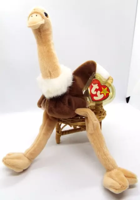Vtg Ty Beanie Baby 1997 Stretch the Ostrich 11" Stuffed Animal Plush Retired NWT