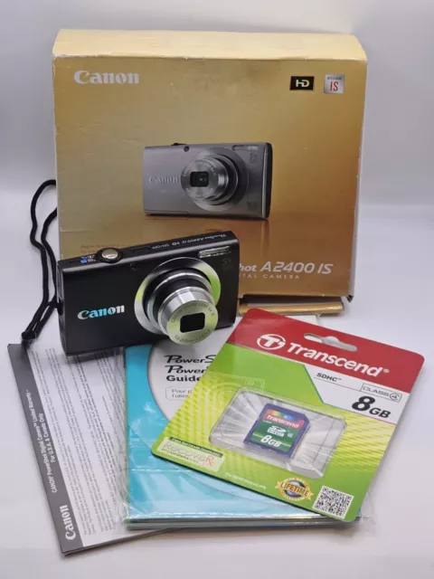 Canon PowerShot A2400 IS Digital Camera HD 16MP  SILVER Bundle - See Video