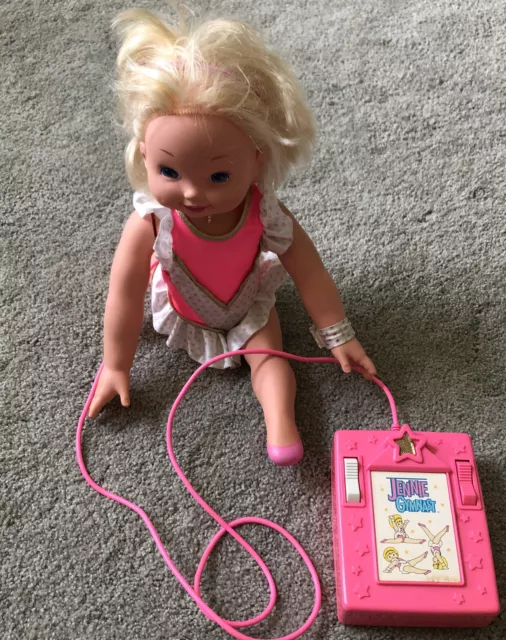 Vint 90's Mattel JENNIE the GYMNAST ~ Remote Control Batt Op 16" DOLL ~ Works