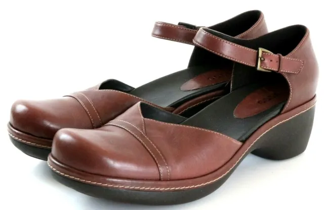 ECCO Women's Closed Toe Sandals Size EU 42 US 11-11.5 Leather Cognac