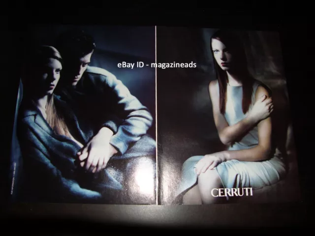 vintage CERRUTI 2-Page PRINT AD Fall 1998 ANGELA LINDVALL PAOLO ROVERSI