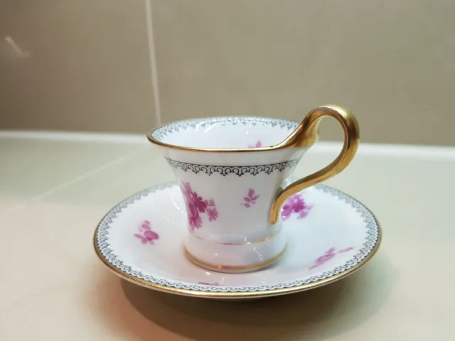 Mokkatasse, Mocca Tasse, Thomas, Bavaria, 1920er - 1930er, weiß/fuchsia