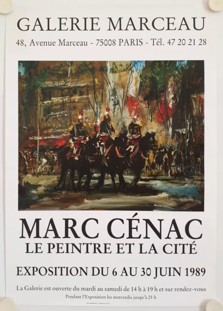 Affiche MARC CÉNAC Le peintre et la cité 1989 Exposition Galerie Marceau - Paris