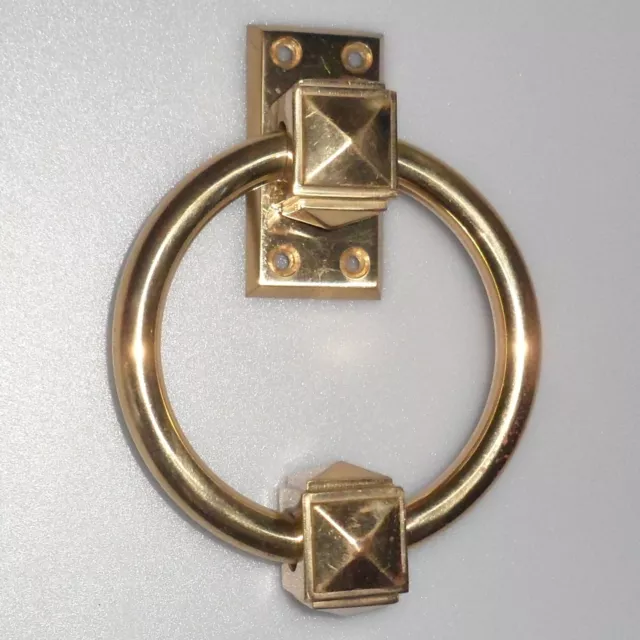 15cm Large Vintage Solid Brass Door Knocker Gate Handle Ring 692g