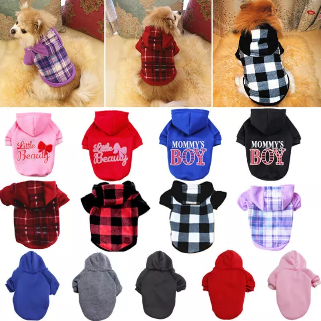 Pet Fleece Hoodie Clothes Puppy Dog Warm Jumper Sweater Coat Small Chihuahua Cat