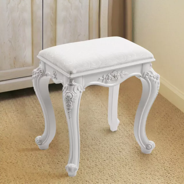 French Dressing Table Stool Vintage Soft Cushioned Seat Makeup Bench Piano Chair