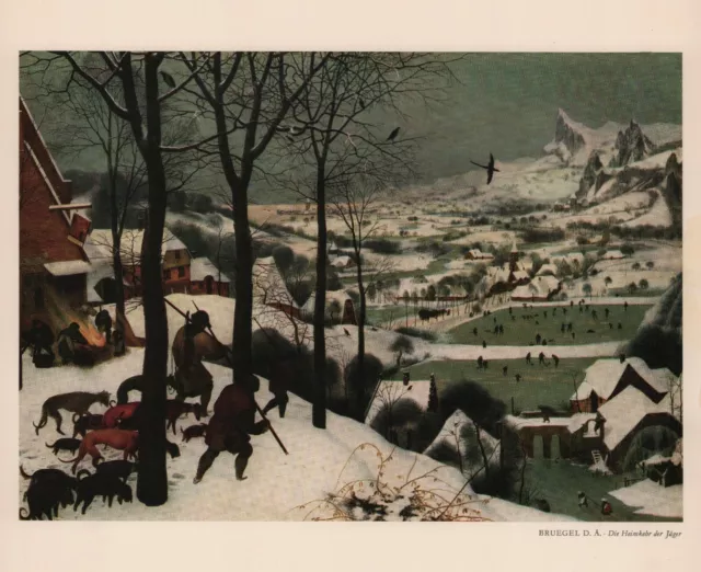 Lithografie 1966: Malerei, Pieter Bruegel der Ältere Die Heimkehr der Jäger