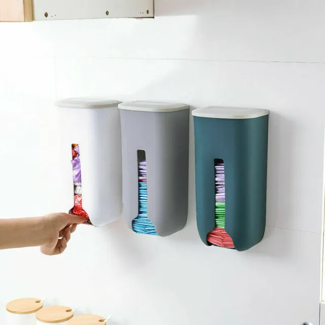 Kitchen Grocery Plastic Bag Holder Dispenser Saver Wall Mount Organizer