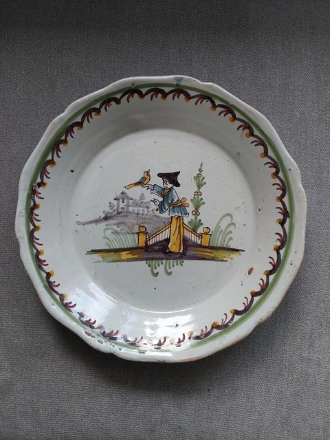 ASSIETTE FAIENCE NEVERS 18eme