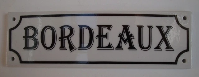 Door Plate Advertising Wine Bordeaux Bar French Style Porcelain