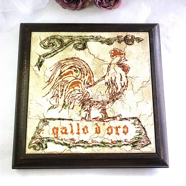 Dessous De Plat Musical LADOR – Bois Et Faïence – Coq – Années 70