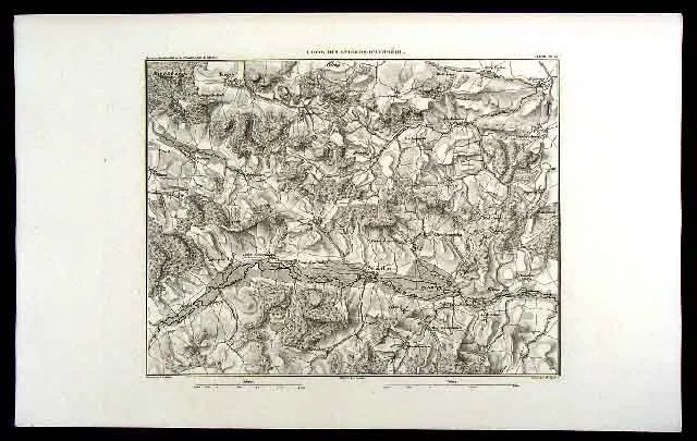 1859 Dufour Map Echmuhl Battle Germany Napoleon Eckmuhl