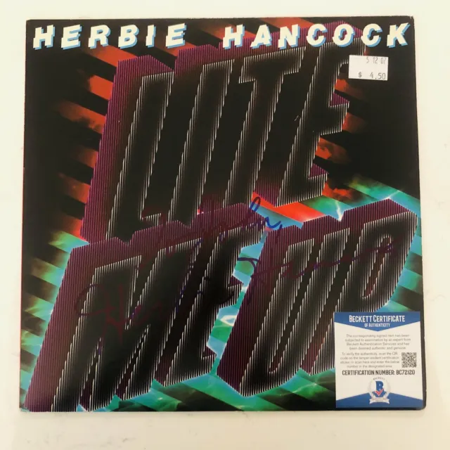 HERBIE HANCOCK Signed Autograph "Lite Me Up" Album Record LP inscribed Beckett A
