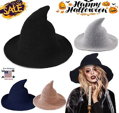 Cosplay Witch Hat Made From High Quality Sheep Wool Halloween Party Witch Hat US