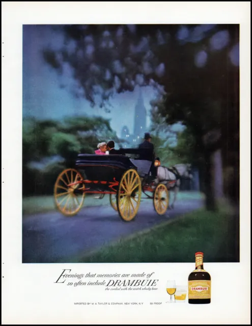 1969 Drambuie Scotch whisky liqueur Central Park ride retro photo print ad LA31